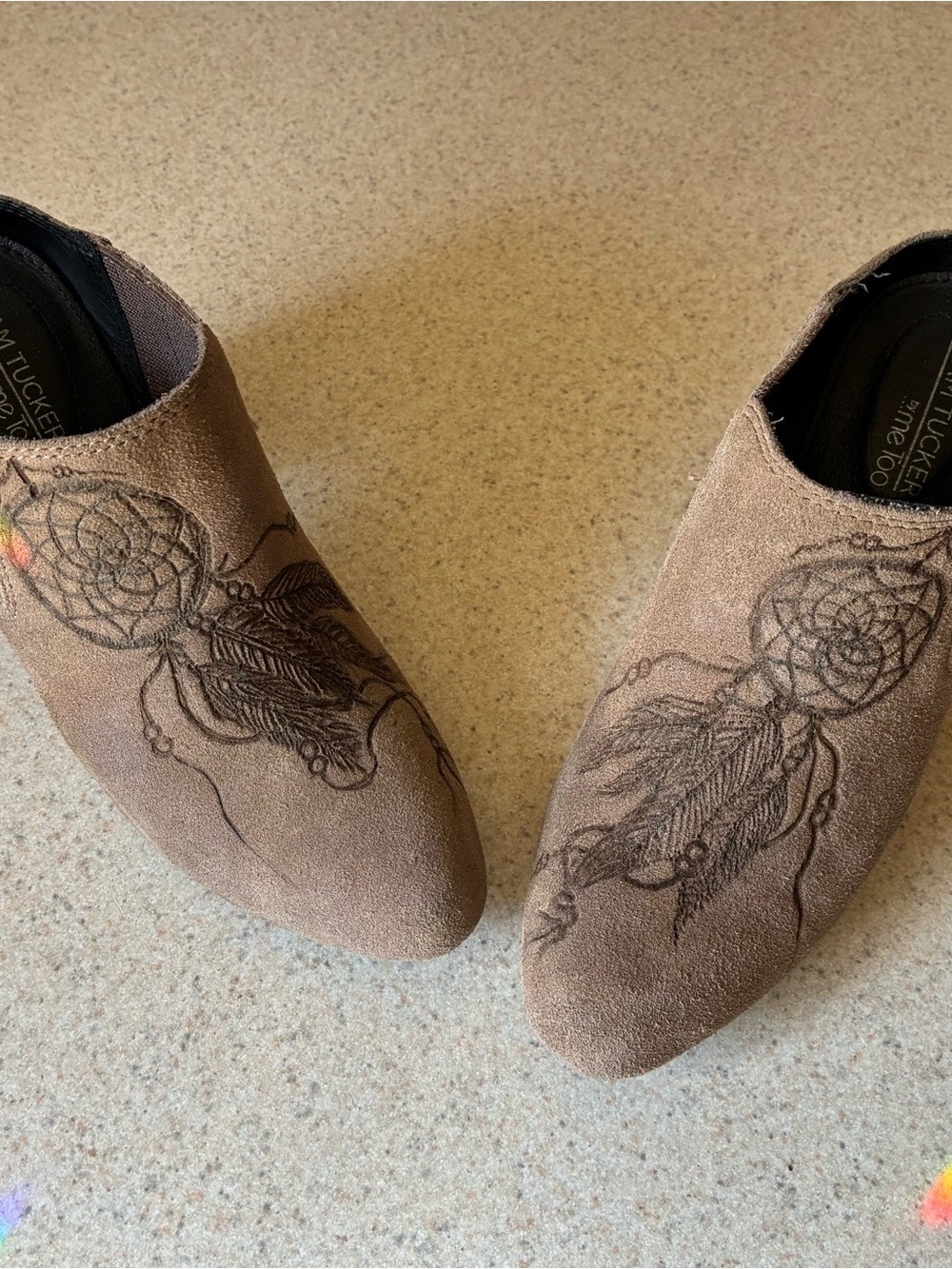 Ankle Booties with Dreamcatcher hand drawn
